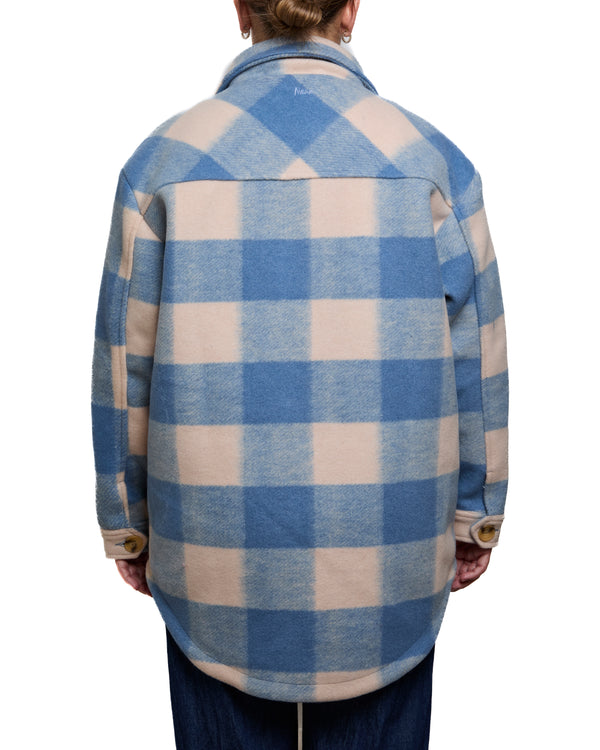 ANNABELLE - OVERSHIRT, BLUE AND BEIGE PLAID