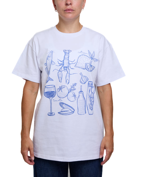 TATIANA - T-SHIRT, FOOD ART BLANC