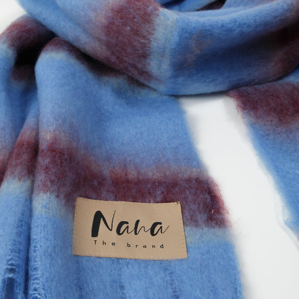 GENEVE - SCARF, BLUE AND RED LINES