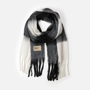 GENEVE - SCARF, BLACK WHITE