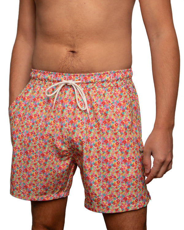 Lou men swim small flowers multi colors / Maillot de bain pour hommes Lou petites fleurs multi couleurs