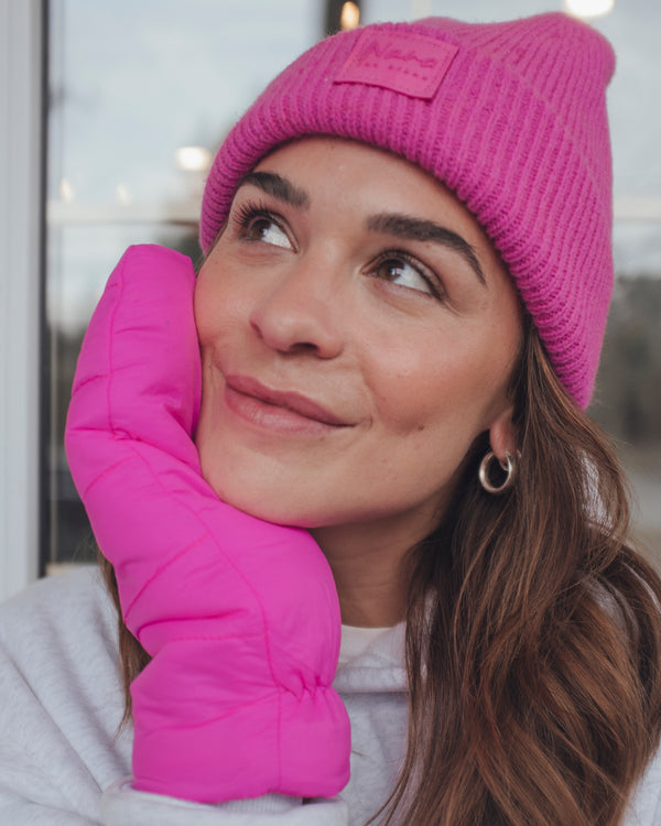 LUGANO - MITTENS, SUPER PINK