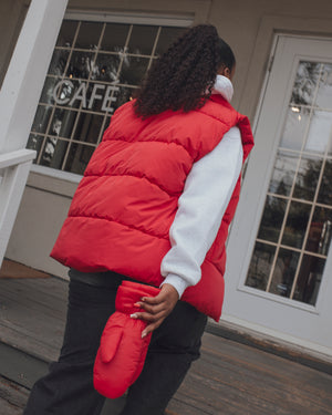 PENELOPE - PUFFER VEST, RED