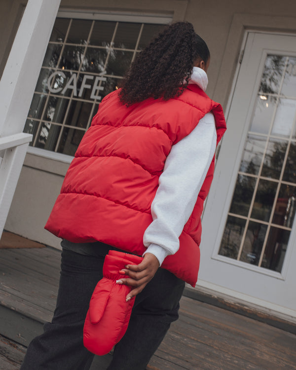 PENELOPE - PUFFER VEST, RED