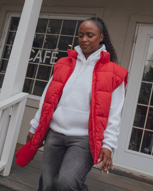 PENELOPE - PUFFER VEST, RED