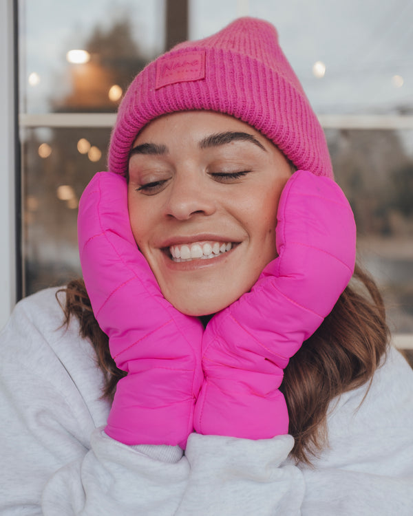 LUGANO - MITTENS, SUPER PINK