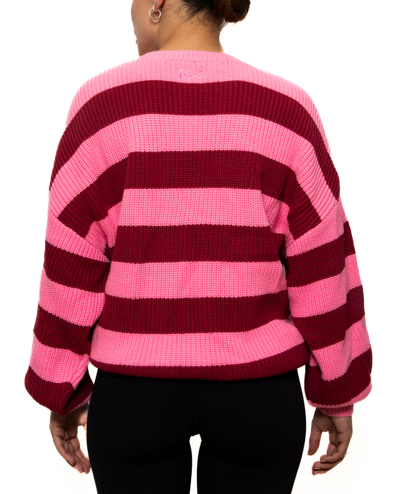 MELINA - SWEATER, PINK BURGUNDY