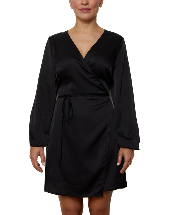 CORINNE - WRAP DRESS, BLACK