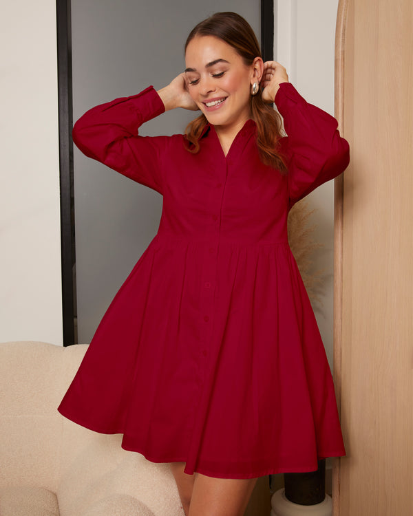 MIA - SHIRT DRESS, RED