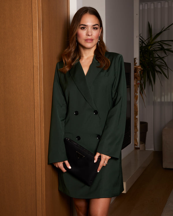 BLAKE - BLAZER DRESS, FOREST GREEN