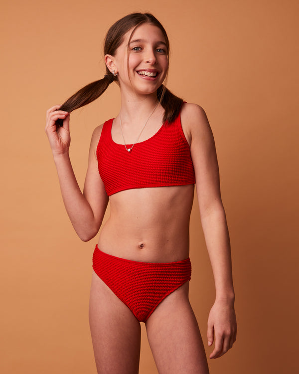 MAUDE - BIKINI BOTTOMS, RED CRINKLE