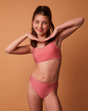GLORIA - HAUT DE BIKINI, LIGNES ROUGES BRILLANT