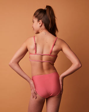 MAUDE  - BAS DE BIKINI, LIGNES ROUGES BRILLANT