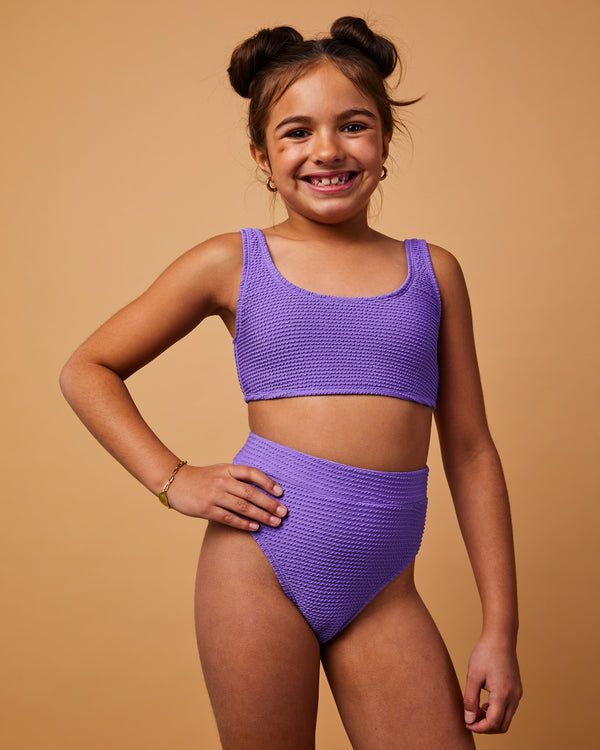 Geneviève bikini bottom lilac textured