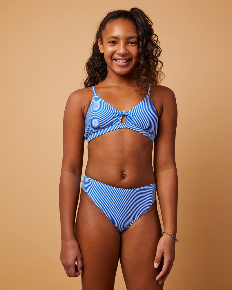 Maude bikini bottom blue diagonale stripes