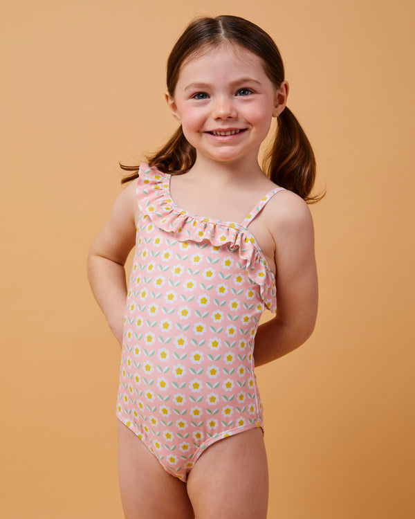 Marguerite one piece swimsuit pinky flowers