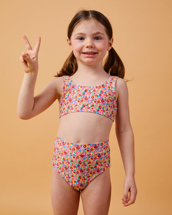 2 pieces swimsuit Geneviève small flowers multi colors