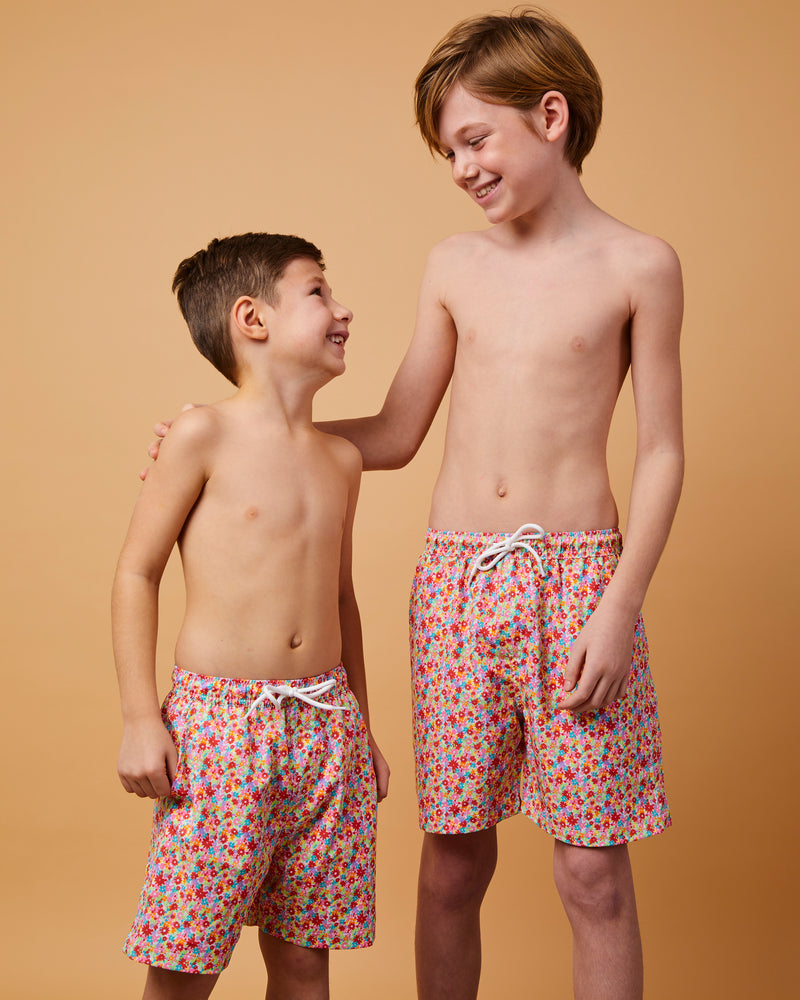 Zac swimsuit for boys small flowers multi colors / Zac maillot de bain pour garçons petites fleurs multi couleurs