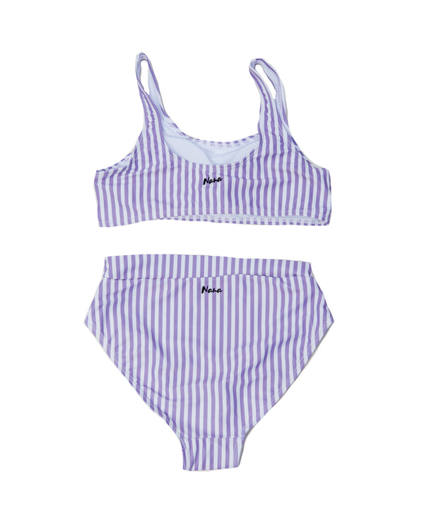 GENEVIEVE - MAILLOT DE BAIN DEUX PIECES, RAYURES LILAS