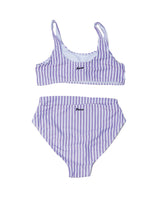 2 pieces swimsuit Geneviève lilac stripes / Maillot de bain Geneviève deux pièces rayures lilas