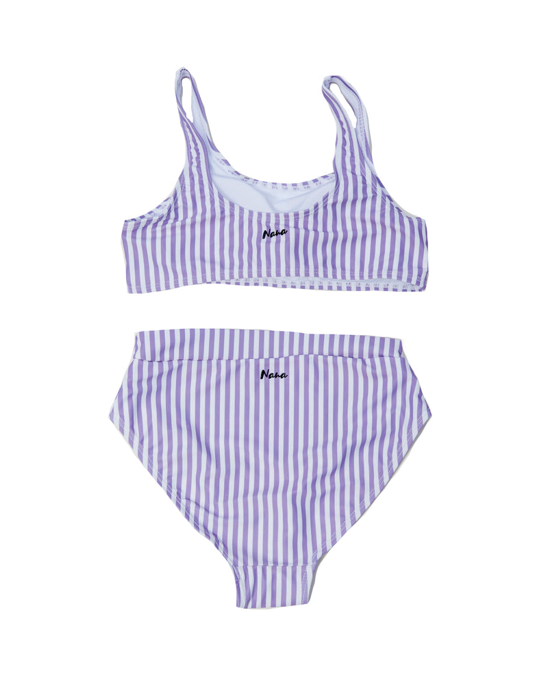 2 pieces swimsuit Geneviève lilac stripes