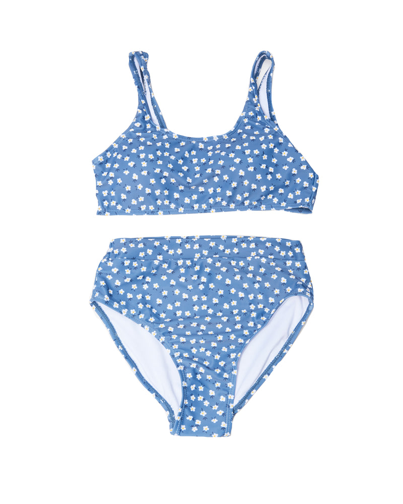 2 pieces swimsuit Geneviève white flowers