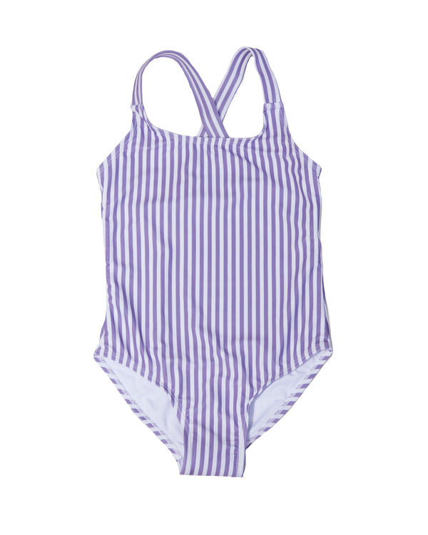 CHARLOTTE - MAILLOT UNE-PIÈCE, RAYURES LILAS