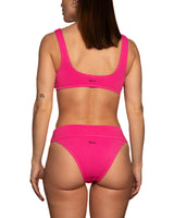 ÉLOÏSE bikini bottom pink textured / Bas de bikini ÉLOÏSE rose texturé