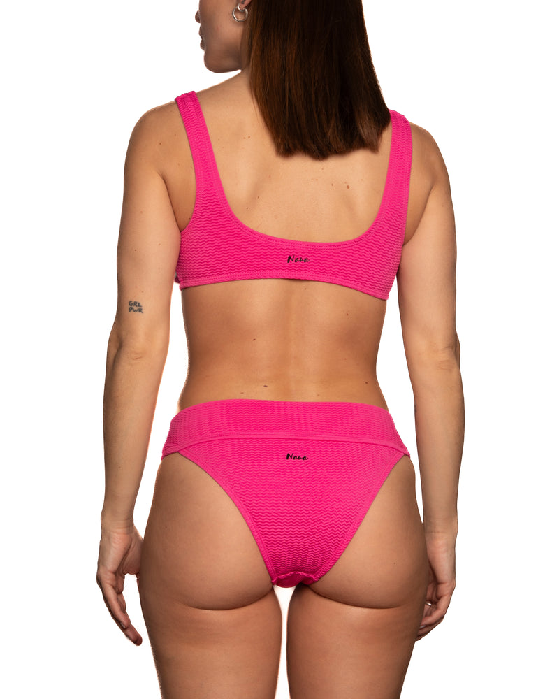 ÉLOÏSE bikini bottom pink textured / Bas de bikini ÉLOÏSE rose texturé