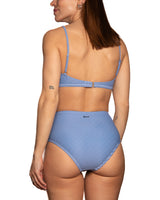 Silvia bikini bottom blue diagonale stripes