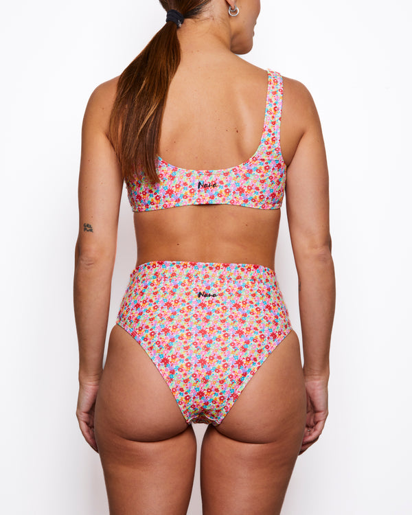 Geneviève bikini bottom small flowers multi colors / Bas de bikini Geneviève petites fleurs multi couleurs