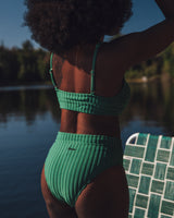 Geneviève bikini bottom green rib