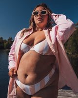 Maude bikini top pink stripes