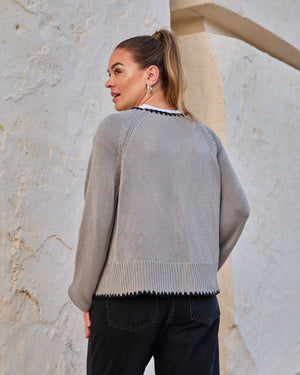 AUGUSTINE - CARDIGAN, MIX OF GREYS