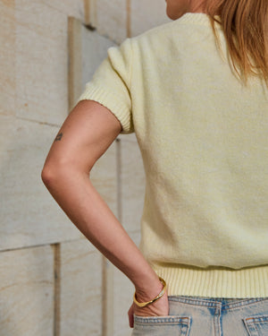 ZOE - SHORT-SLEEVED CARDIGAN, YELLOW