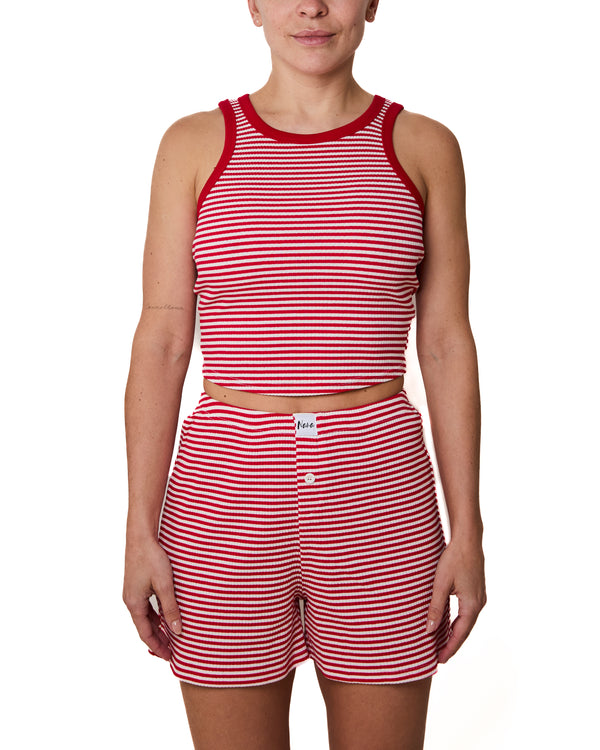 SANDRA - SHORTS, RED STRIPES