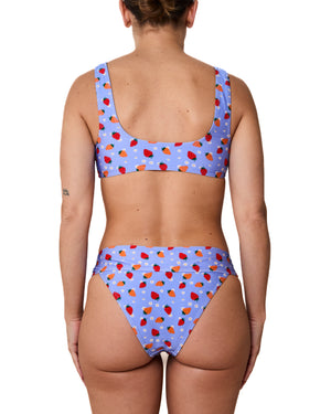 GENEVIEVE - HAUT DE BIKINI, FRAISES ET FLEURS BRILLANT