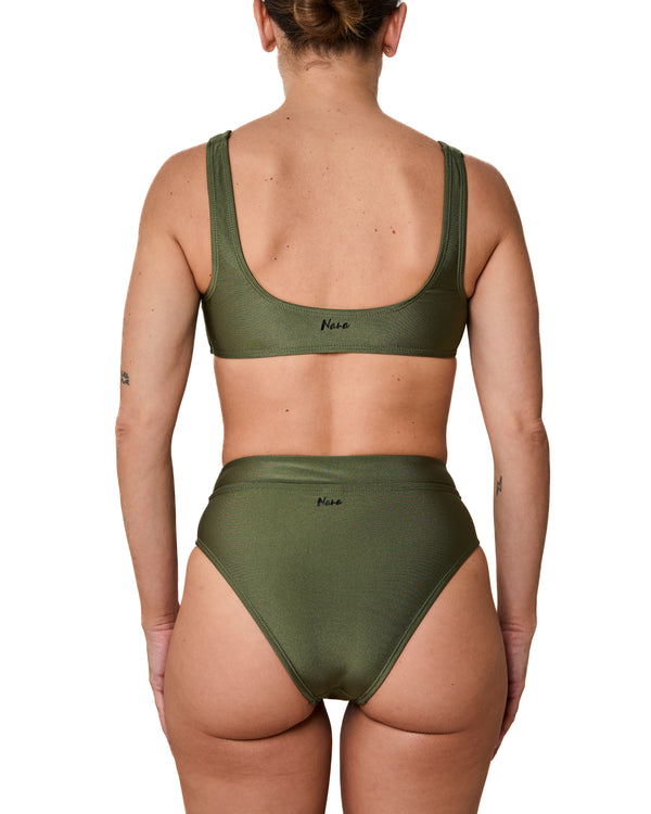 GENEVIEVE - BIKINI BOTTOM, SHINY KHAKI GREEN