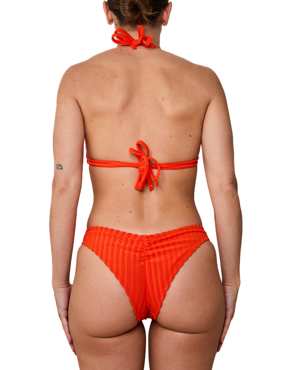 LIZZIE - BIKINI BOTTOMS, TANGERINE LARGE RIB