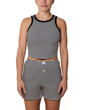 SANDRA - SHORTS, BLACK AND WHITE STRIPES