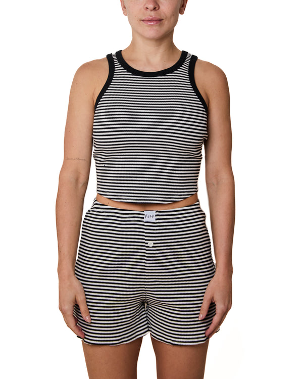 SANDRA - SHORTS, BLACK AND WHITE STRIPES