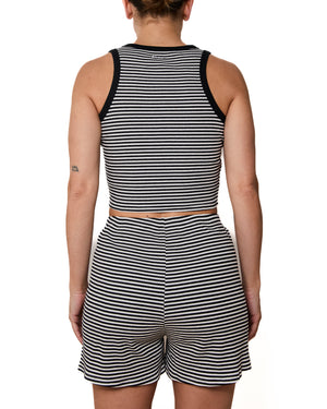 SANDRA - SHORTS, BLACK AND WHITE STRIPES