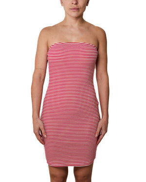 TARA - ROBE BANDEAU, LIGNES ROUGES