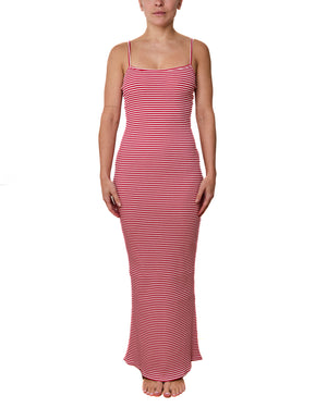 EVA - ROBE MAXI, LIGNES ROUGES