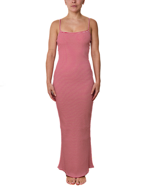 EVA - MAXI DRESS, RED STRIPES