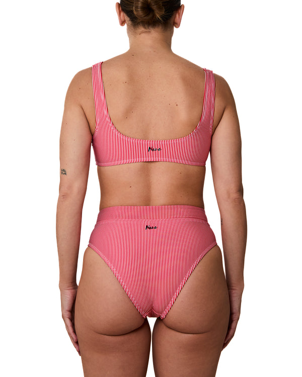 GENEVIEVE - BAS DE BIKINI, LIGNES ROUGES BRILLANT