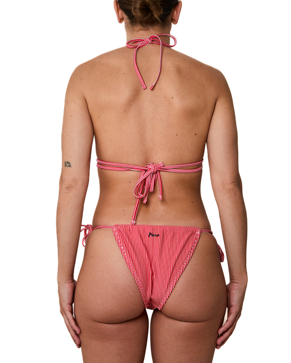 NAADEI - BAS DE BIKINI, LIGNES ROUGES BRILLANT