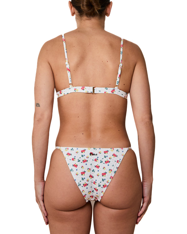 EMY - BIKINI BOTTOM, FLOWERS AND POLKA DOTS RIBBED