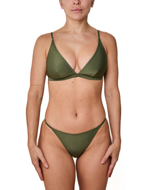 EMY - HAUT DE BIKINI, VERT KHAKI BRILLANT