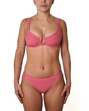 MAUDE  - BAS DE BIKINI, LIGNES ROUGES BRILLANT